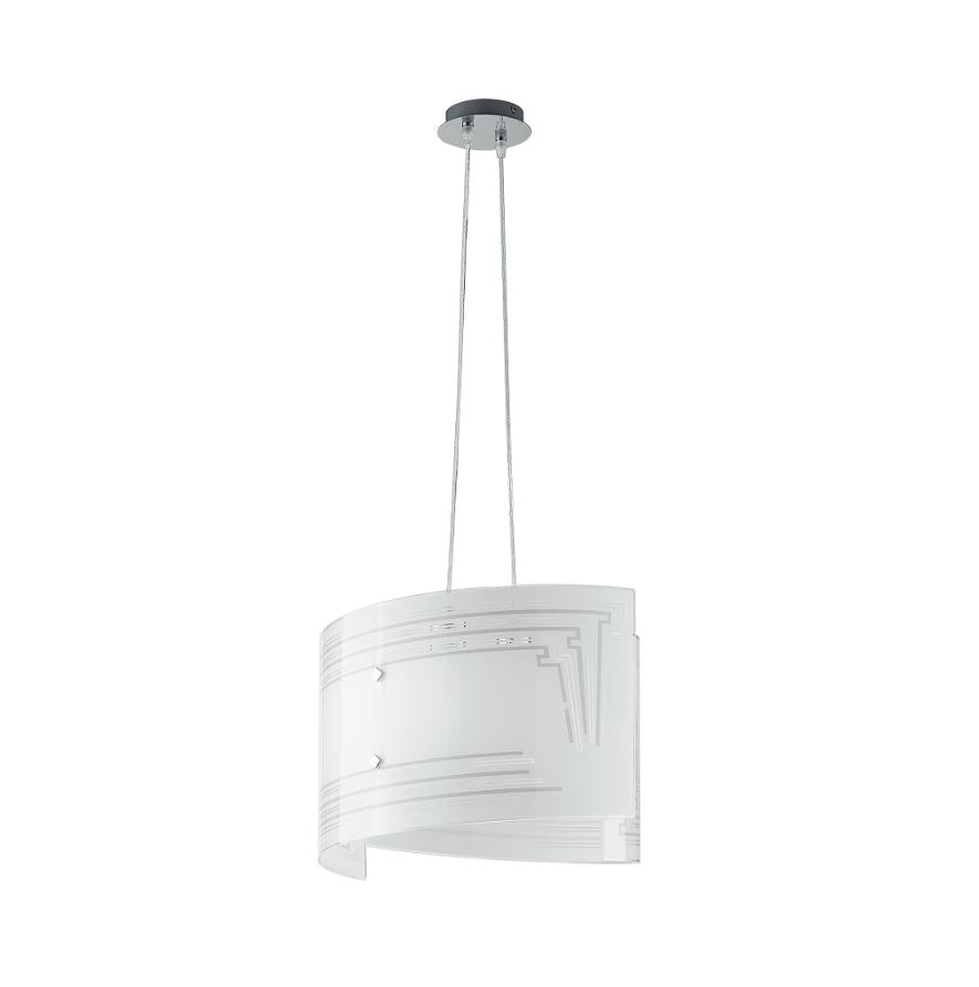 Sospensione in vetro bianco con decori in granigliato D.45cm non incl. CONCEPT Sospensione in vetro bianco con decori in granigliato D.45cm non incl. CONCEPT